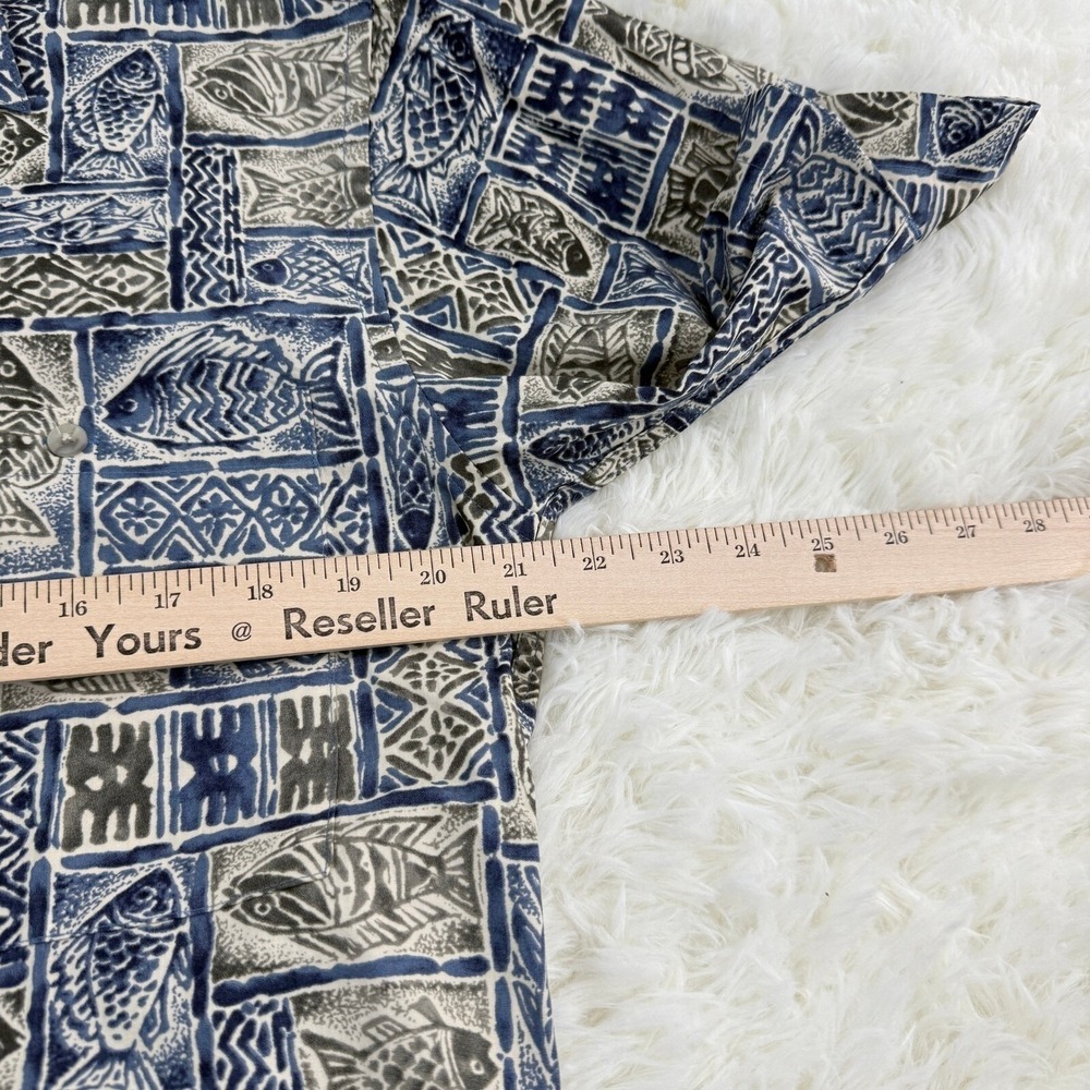 Campia Moda Fish Print Aloha Shirt Hawaiian Mens Small New NWT Beachwear Vintage - Picture 6 of 8